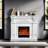 French retro-style simulated fire electric fireplace-771392273