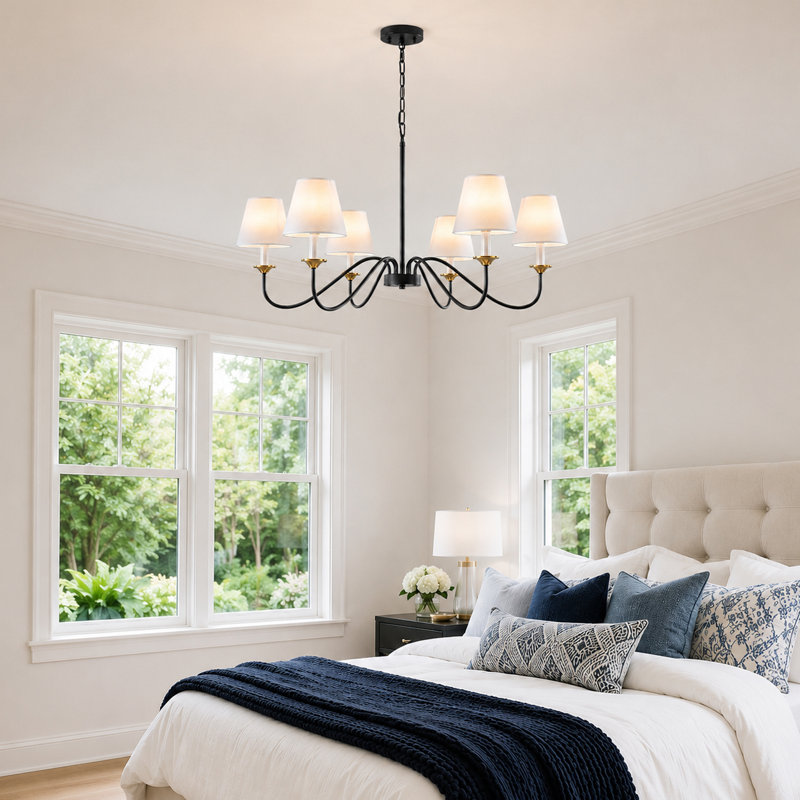 Lustre traditionnel 37 po avec abat-jour empire