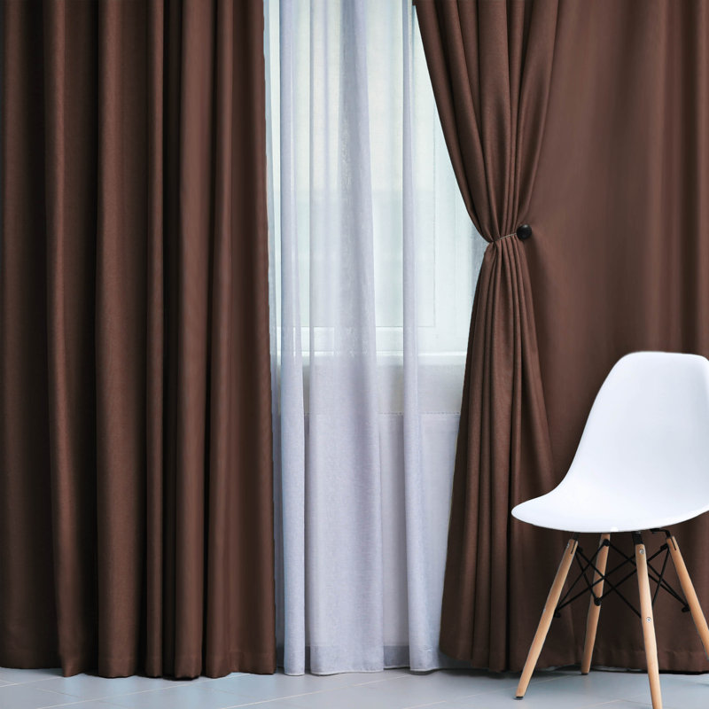 Paire de rideaux obscurcissant avec œillets Millendon, Cappuccino, Œillets l 70 po x L 120 po