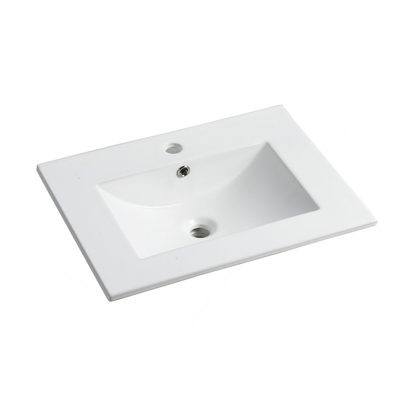 Lavabo de salle de bain en céramique 24 po, blanc