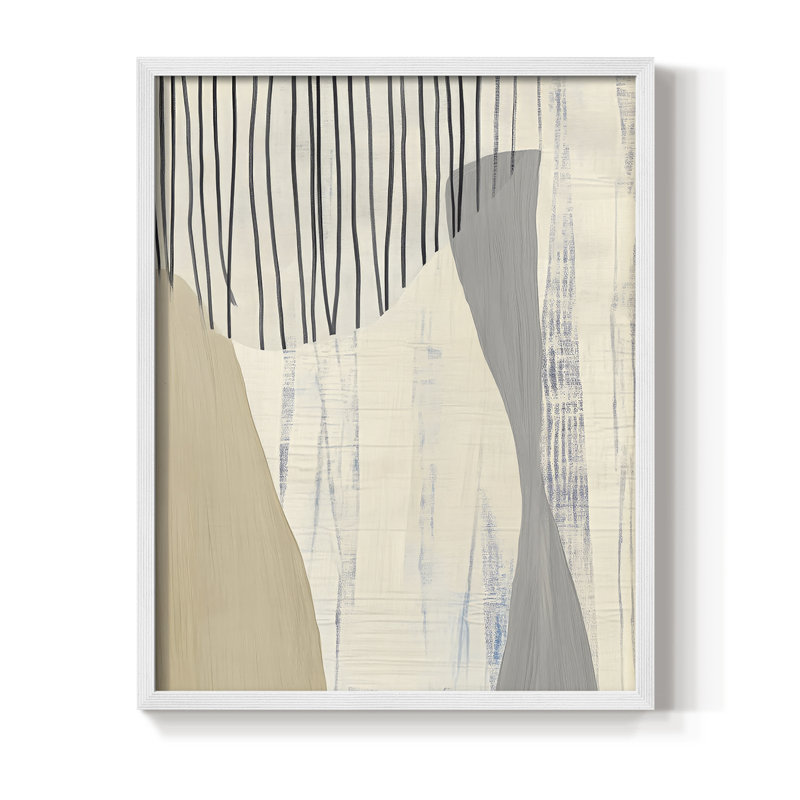 Impression abstraite encadrée XLIX - prête à être accrochée - fabriquée aux États-Unis, H 14 po x l 11 po, Blanc