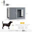 Cage pour animaux grise, chenil d'intérieur pour chien avec portes doubles, meubles pour petits et moyens chiens, chenil de table d'appoint en fil de fer, bout de cage