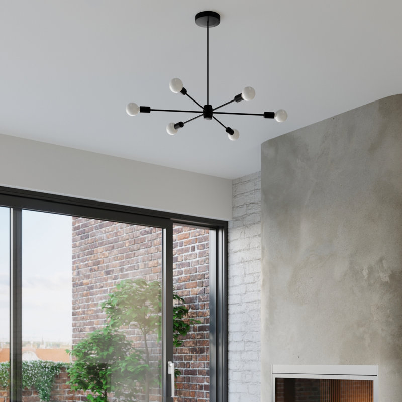 Bulb Pendant, 46cm H x 68cm W x 86.5cm D, 6 Lights