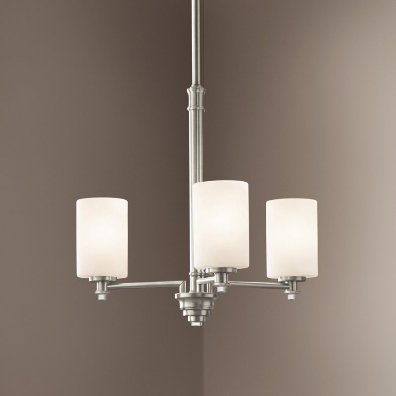 Lustre classique / traditionnel à 3 lumières Joelson, Nickel brossé