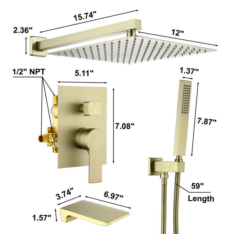 Complete Shower System with Rough in-Valve
