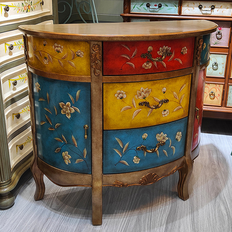 American Decorative Cabinet Side Cabinet Accent Cabinet, 34.65" H x 39.37" W x 14.96" D