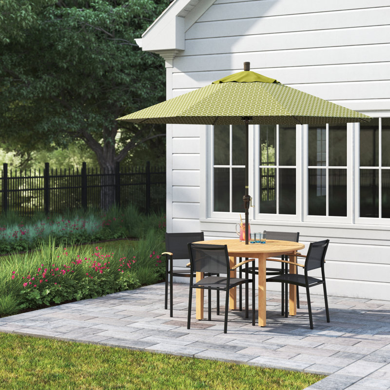 Bosley 108'' Tilt Market Umbrella, Marquee Fern Geometric Performance