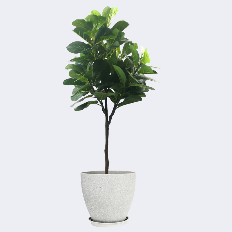 Pots à fleurs artificiels en figuier et résine, Gris clair, H 19,69 po x l 59,06 po x P 19,69 po