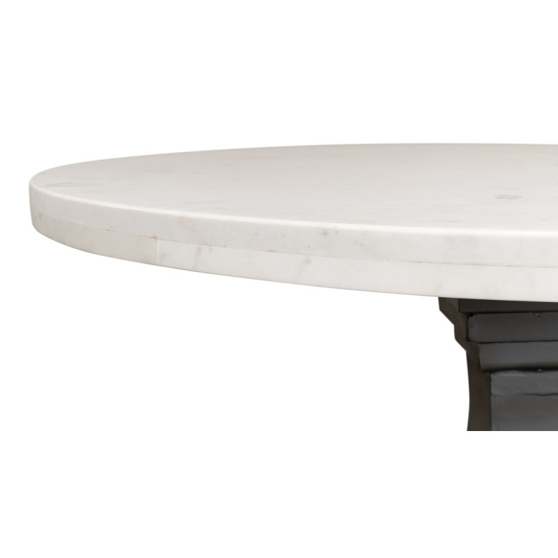 Haviland 40" Transitional Black Marble Round Dining Table