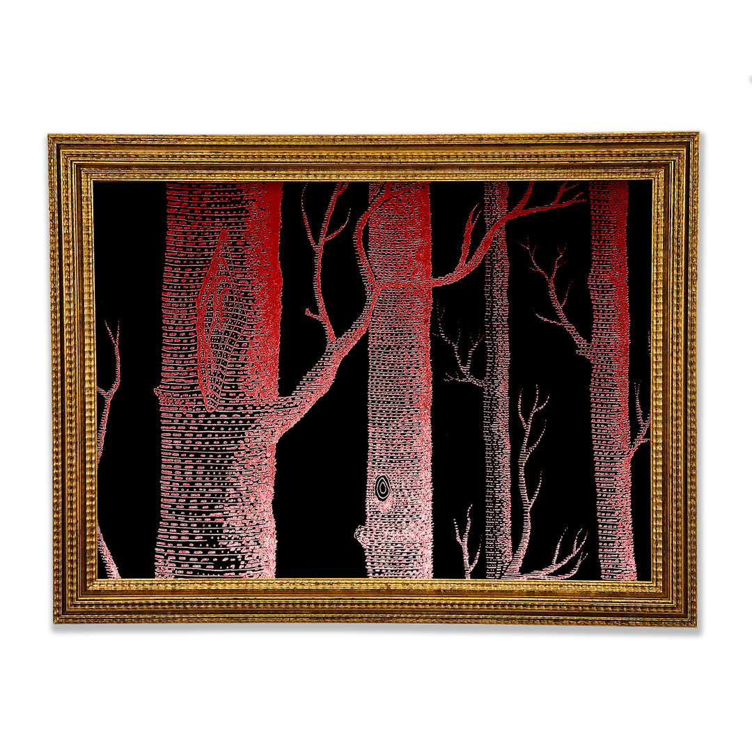 Red Night Trees - Einzelne Bilderrahmen Kunstdrucke