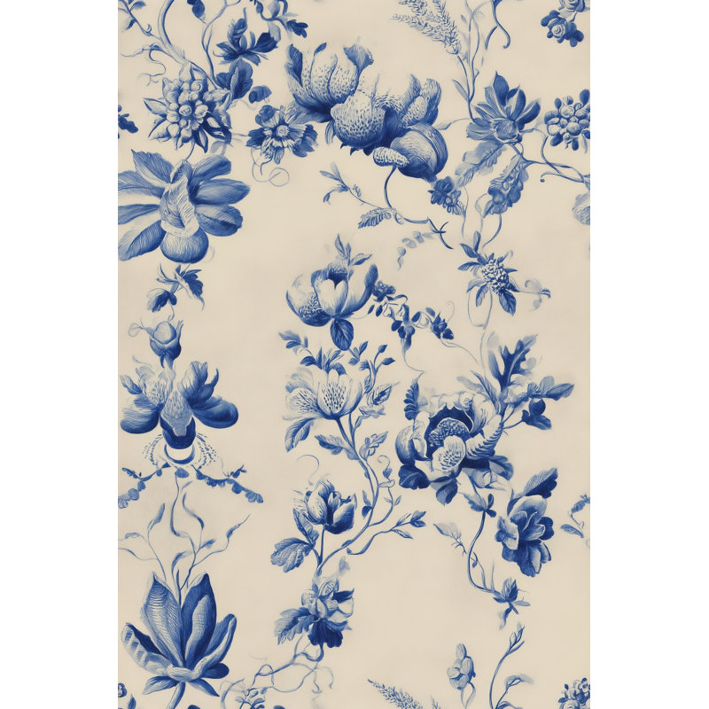 Papier peint floral Toile, Texturé non collé