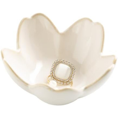 Porte-anneau à fleur, plateau à bijoux en céramique, petit bibelot