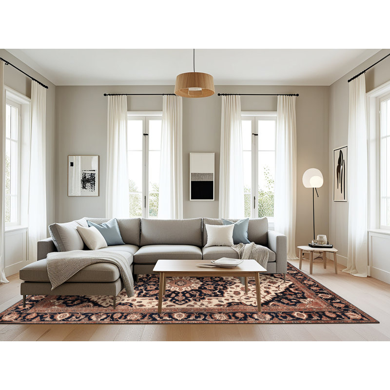 Tapis brun lavable à la machine, Rectangle 6 pi x 9 pi