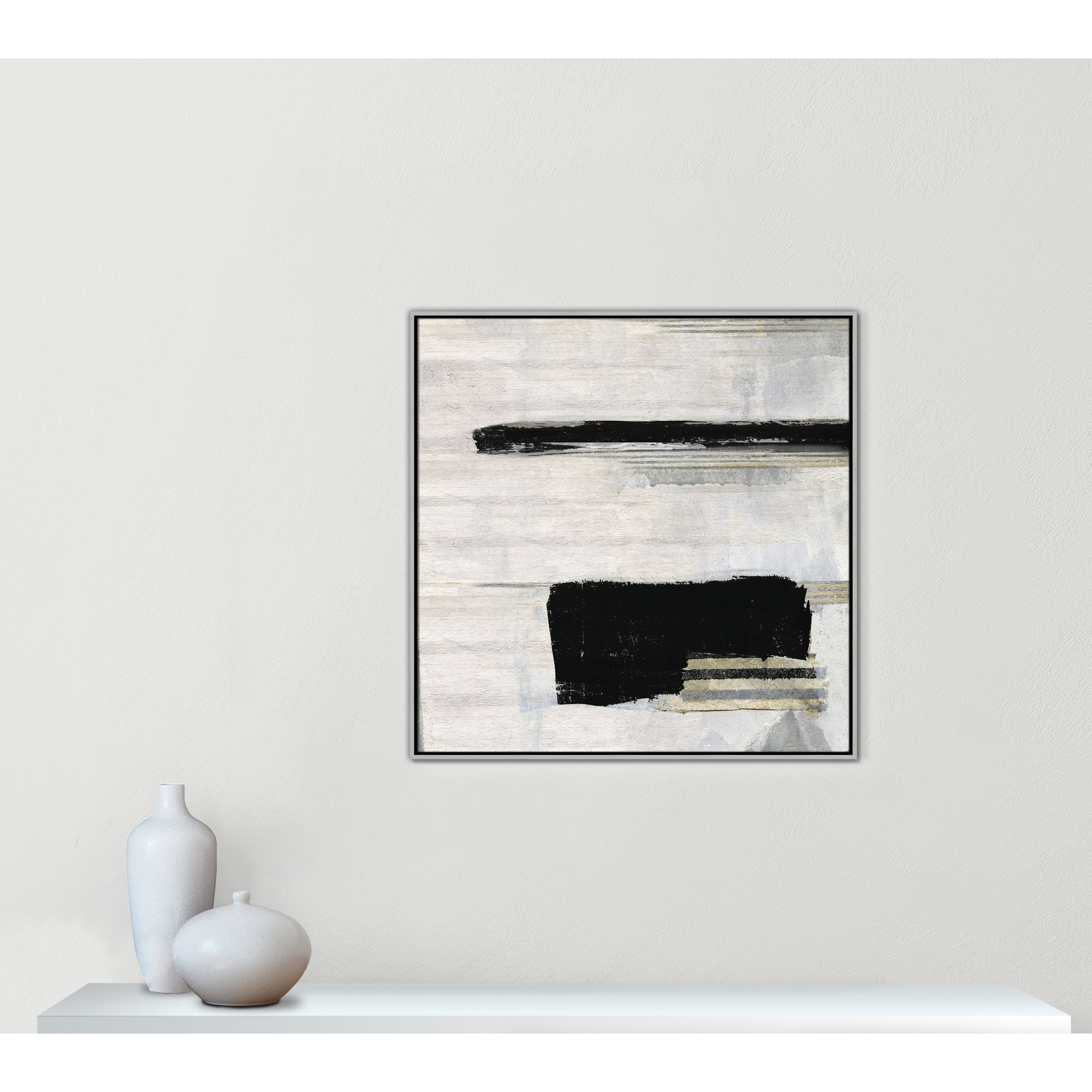 La Bande II Print by Sally Swatland, 37.5" H x 37.5" W, Silver