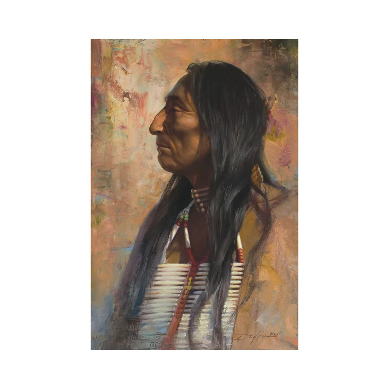 Dakota Native by David Edward Kucera - Painting on Canvas, 30.48cm H x 20.32cm W x 1.91cm D, Wrapped Canvas