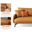 Causeuse coussin orange en cuir véritable-1700809079