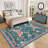 Farmhouse Floral Machine Washable Rug with Non Slip TPR Backing Soft Thin Foldable Mat Botanical Butterfly Printed Carpet Low Pile Non Shedding Carpet-753450857