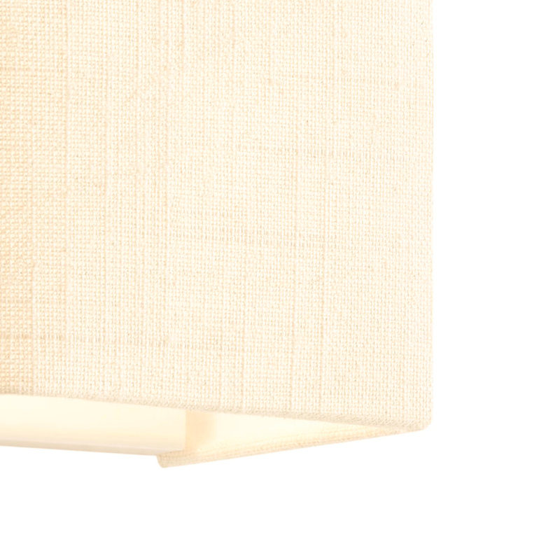 Textile - Marco LED ADA Cube Fabric Wall Sconce - Cream Linen, Cream Linen