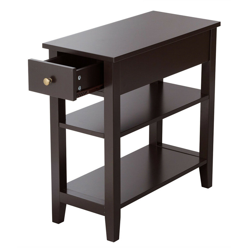 Table de bout avec rangement, Brun