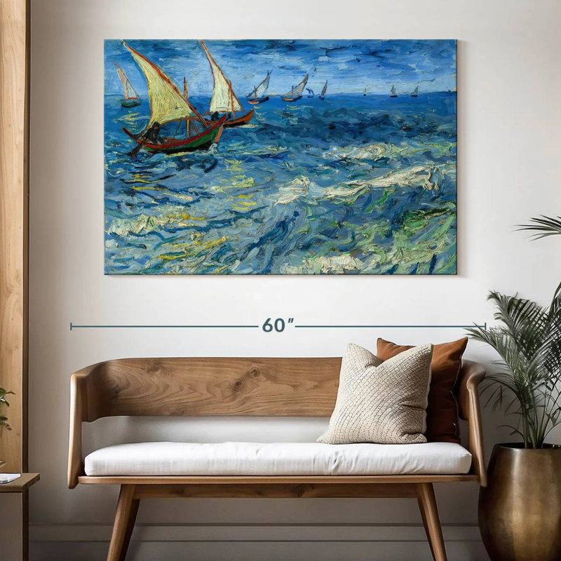 Mehar Fishing Boats At Saintes-Maries, 34" H x 51" W