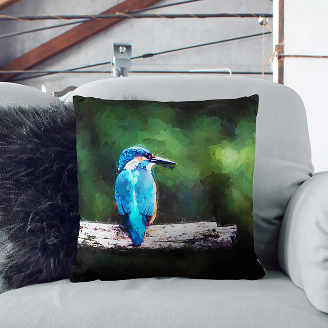 Kingfisher Looking West in Abstract Cushion with Filling