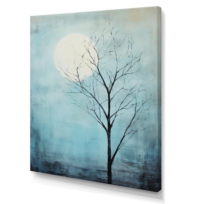 «Blue Moon Tranquility - Moon», art mural sur toile, Toile tendue, H 32 po x l 24 po x P 1 po