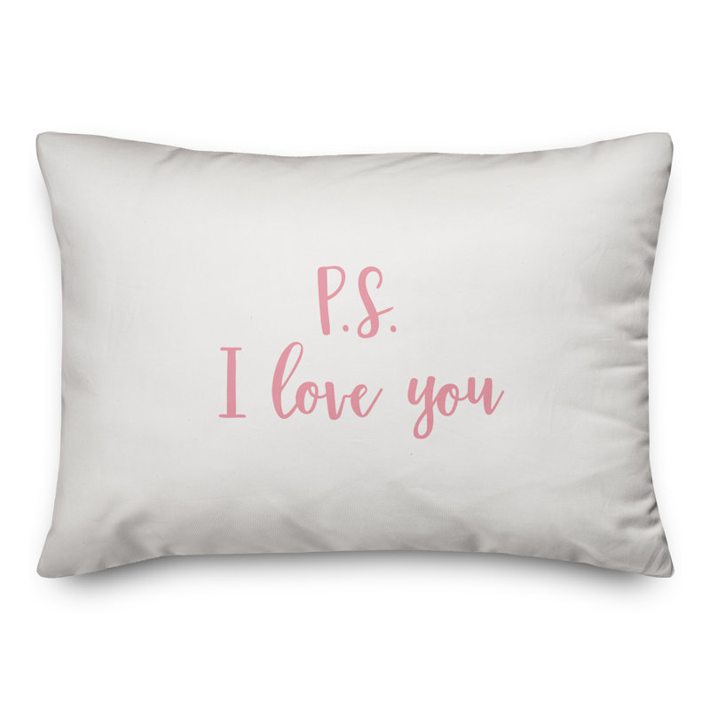  P.S. Coussin décoratif I Love You, Rose / blanc