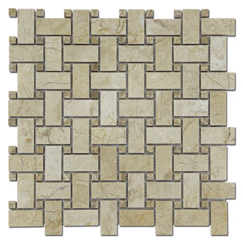 1" x 2" Marble Basketweave Mosaic Wall & Floor Tile