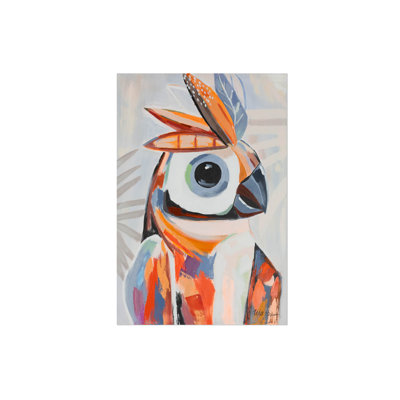 Hand -painted Indigenous Bird Acrylic Painting
