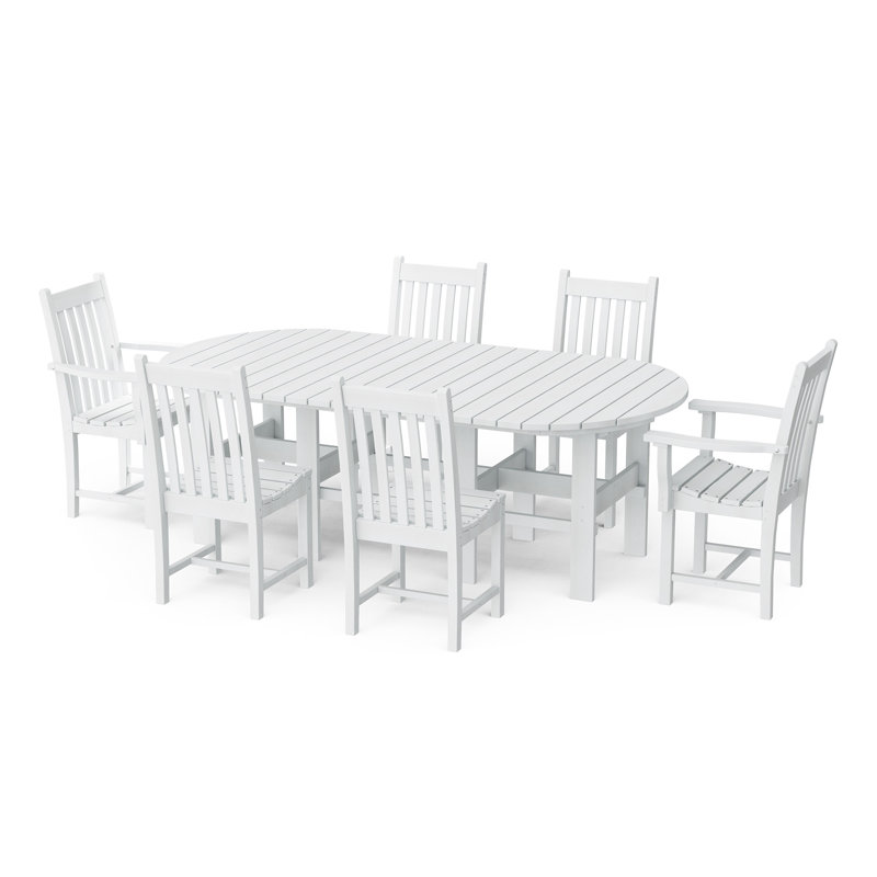 Classic 7-Piece 44" x 84" Dining Set, White