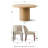 4 - Person Dining Table Sets With Solid Wood Round Table & 4 Fabric Upholstered Chairs-1120436893-1120436894