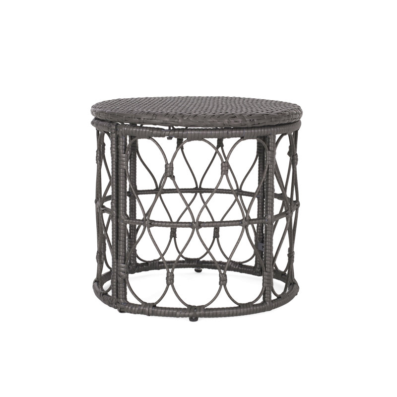 Rattan Bruce Side Table, Gray