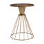 TABLE D'APPOINT HOLLE BORD ARROSÉ RÉTRO, GOLD ANTIQUE + COULEUR NATURELLE