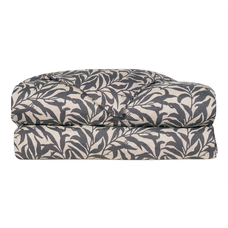 Housse pour couette en lin gris anthracite Camilla, Housse de couette pour lit simple