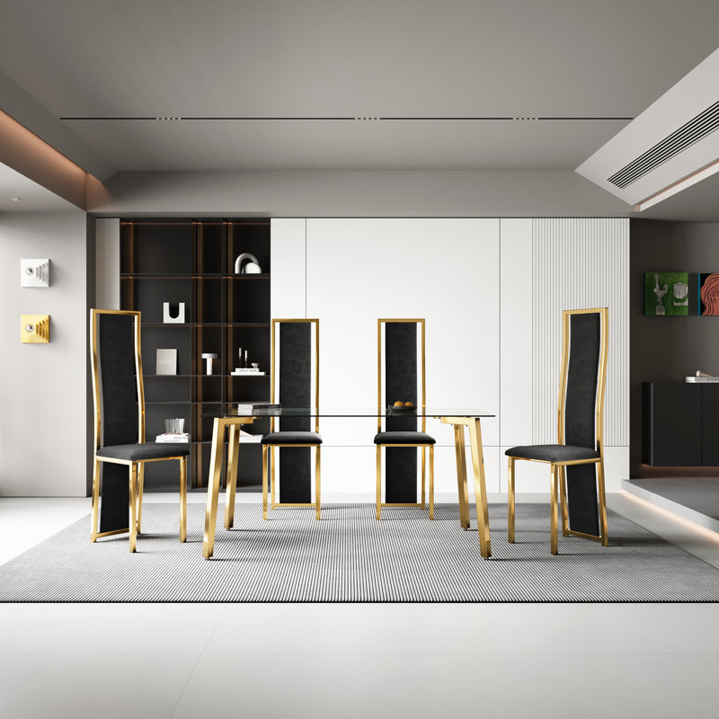 Ensemble de 2 chaises de salle à manger rembourrées Kristiane, Noir