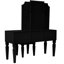 Luxueux meuble-lavabo noir pour la chambre à coucher, avec tabouret, 3 tiroirs de rangement et 3 miroirs