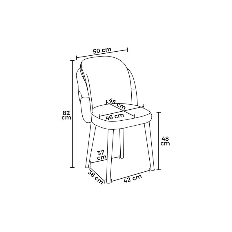 Ensemble de chaises élégantes 4 pièces, crème et or | Structure 100% métal, envers en contreplaqué, tissu Babyface | Dimensions: 17,7 po x 32,3 po x 18,1 po | 22 po avec dossier en mousse et 28 sièges en mousse | Design moderne et glamour pour la salle à manger et les espaces de vie