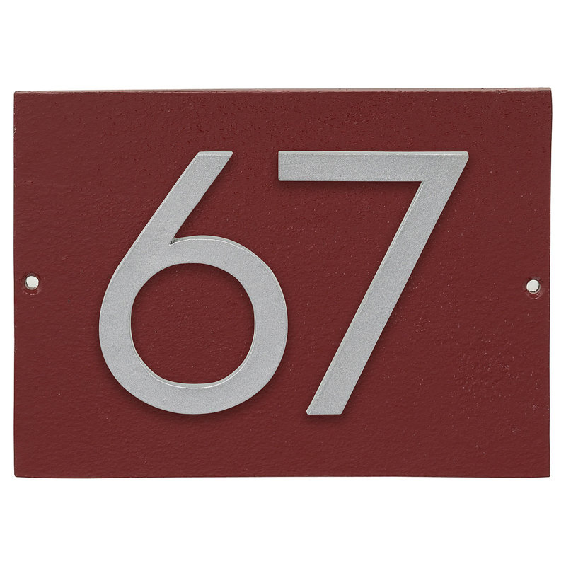 Rectangle Wall Plaque, Brick Red/Silver, Yes