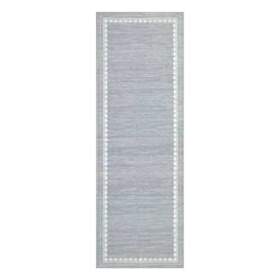 Contemporary Washable Rugs Low Pile Non Slip Soft Stain Resistant Modern Border Carpet Foldable Floor Mats
