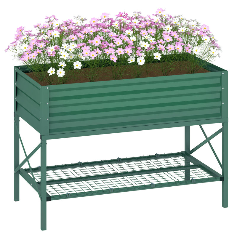 Lit de jardin surélevé surélevé avec pieds, jardinière pour terrasse, Green