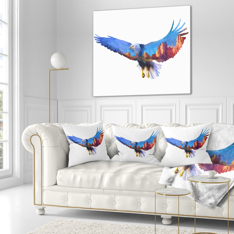 Coussin imprimé double Eagle, 16 po x 1 po, Coussin décoratif