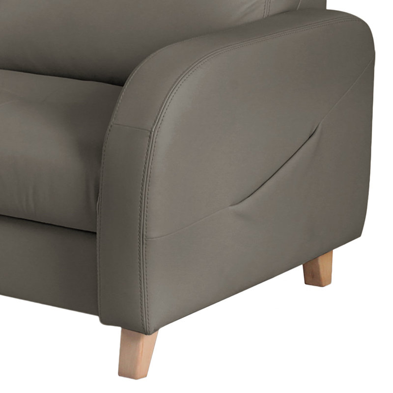 Roger Leather Corner Sofa, Left Hand Facing, Grey
