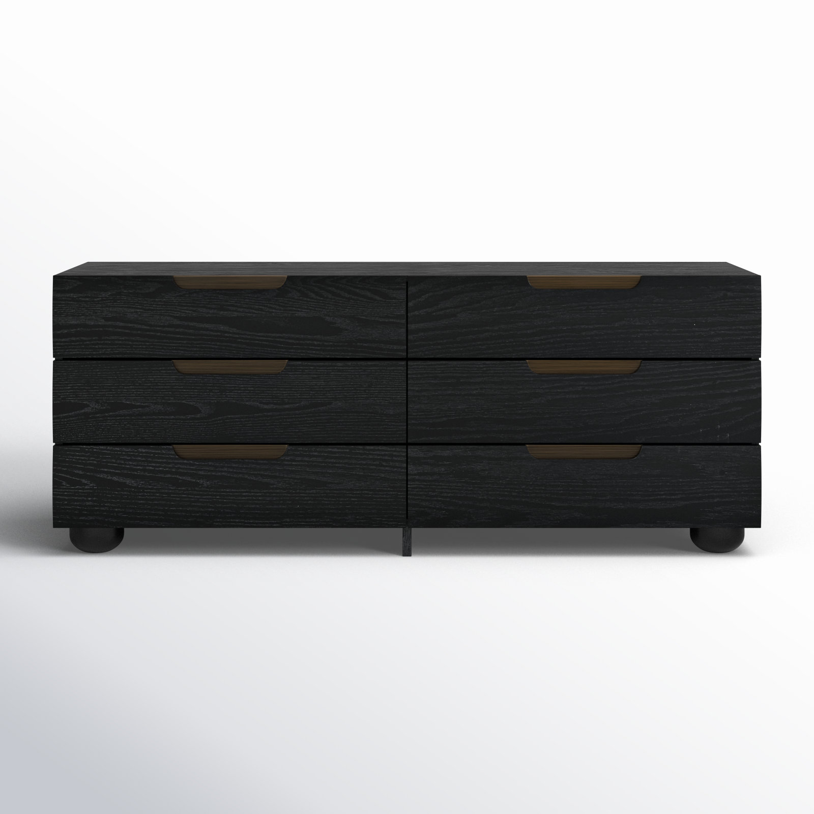 Beethoven Wood 6 Drawer Dresser, Black