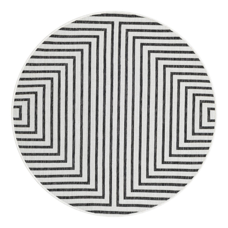 Geometric Indoor / Outdoor Rug, Round 4'1"