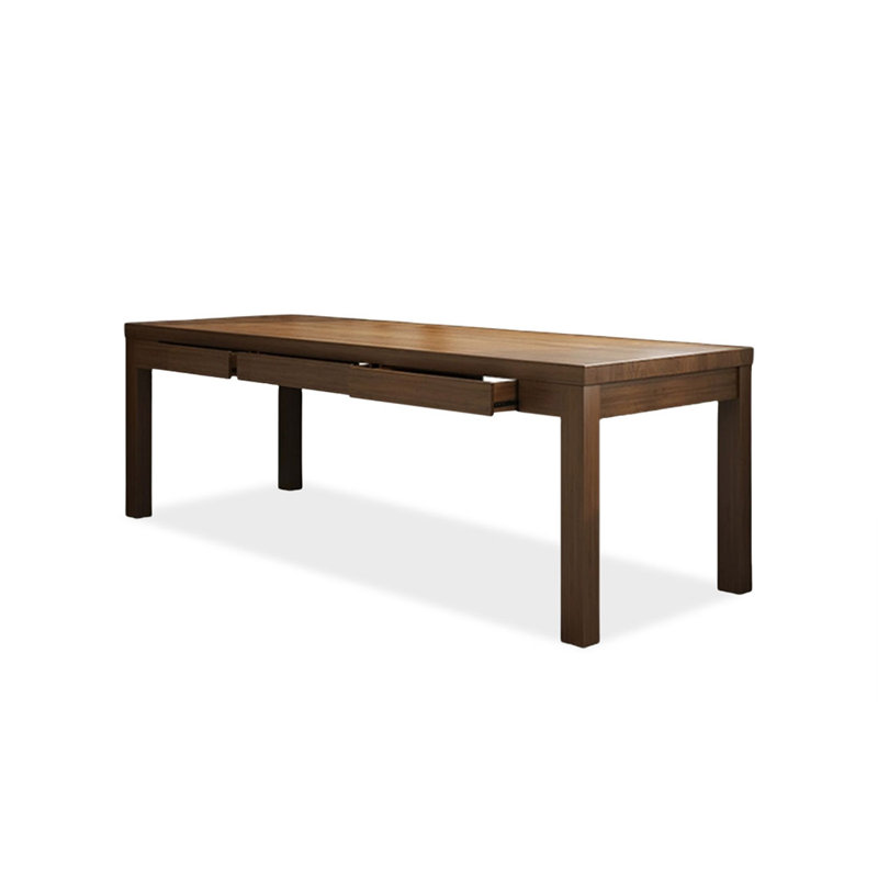 Bureau rectangulaire en bois massif brun noisette, H 29,53 po x l 70,87 po x P 23,62 po