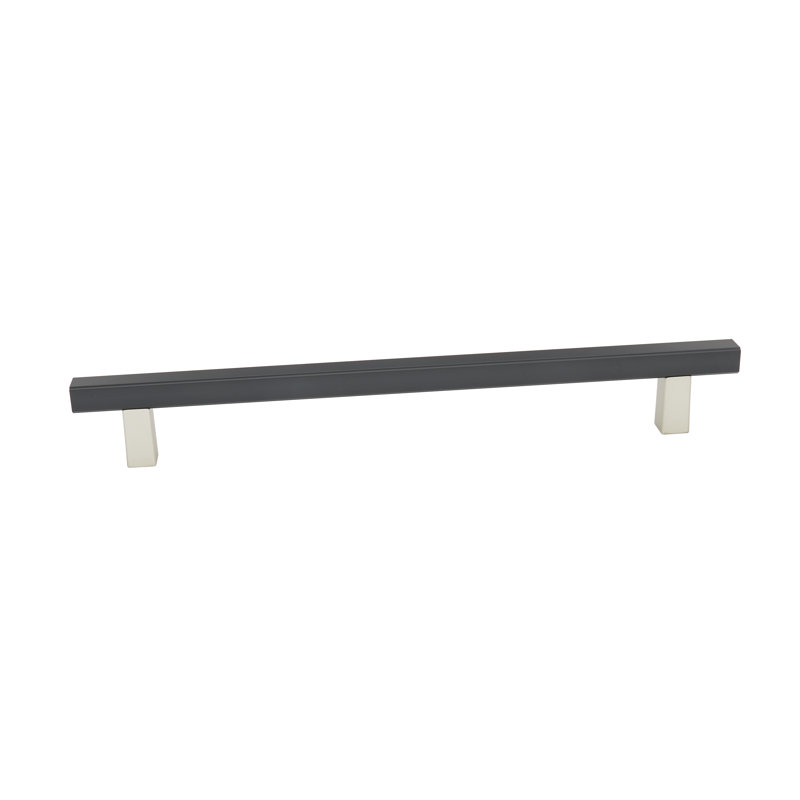 Poignée barre / poignée Quadrato, Nickel mat / noir mat, 12"