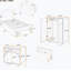 Ensemble de chambre avec lit plateforme 3 pièces-89019150