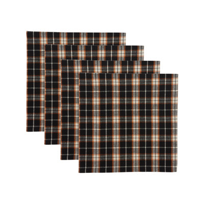  Ensemble de 4 serviettes de table d'Halloween, tissu écossais Hallow's Eve