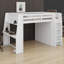 Lit mezzanine multifonctionnel, bureau d'écriture intégré, lumières DEL, tablettes de rangement, garde-robe à double porte-132916936