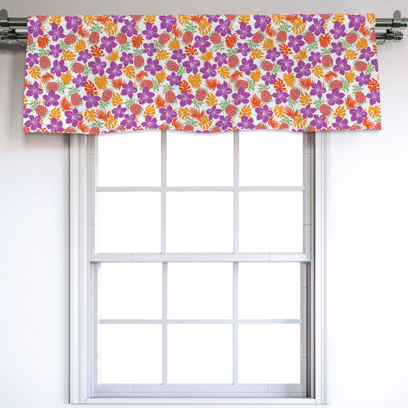 Sateen Floral Ruffled Window Valance